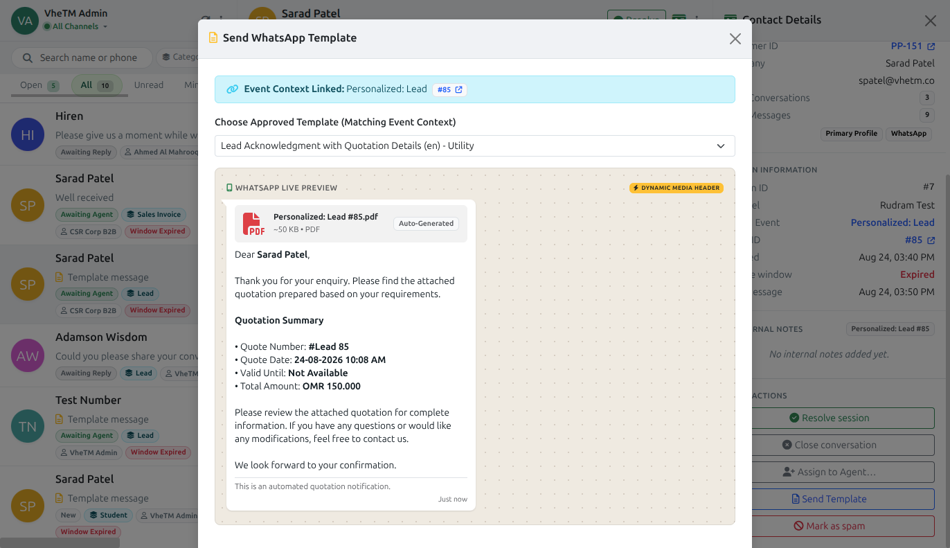 Dynamic media template configuration with ERP variable placeholders